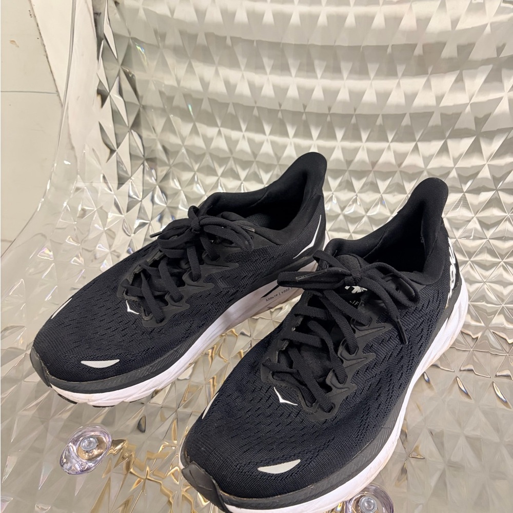 Hoka Women's Black and White Athletic Running Shoes